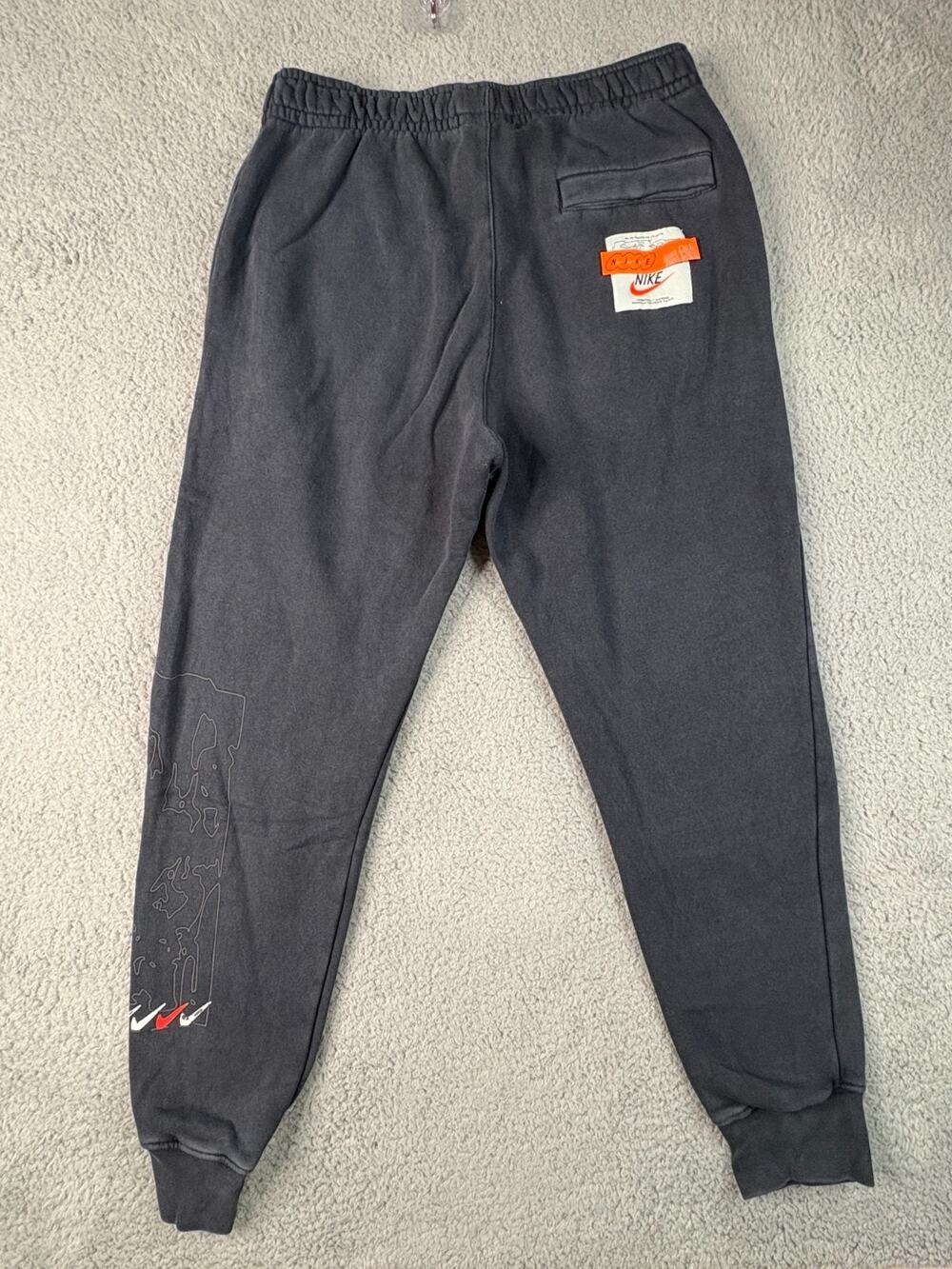 Nike Sportswear Club Just Do It Jogger Pant Men's Small Black Side Pockets